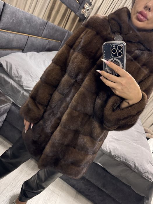 haina blana vizon / nurca naturala