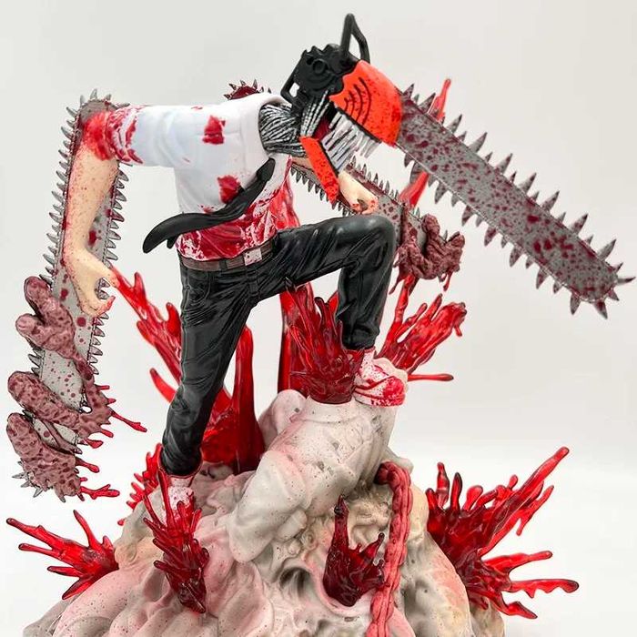 Figurină Anime Chainsaw Man – Denji & Pochita, 27 cm