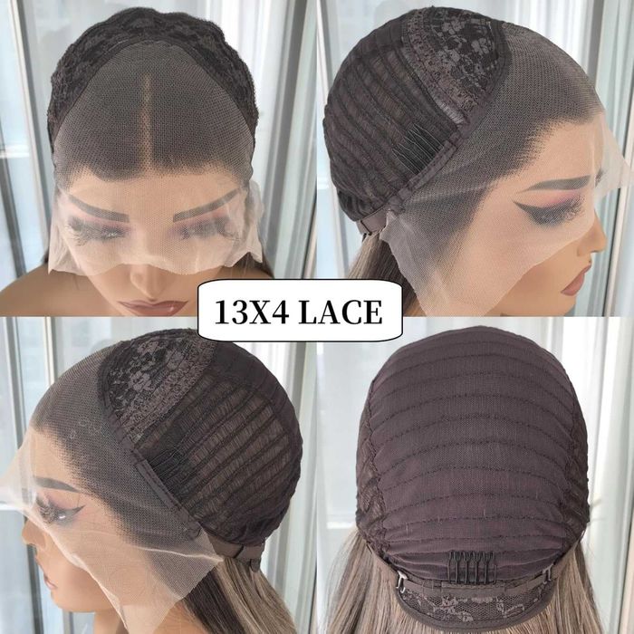 Лейс фронт перука 80 см русо-кафяв микс - синтетична 13х4 Lace Front