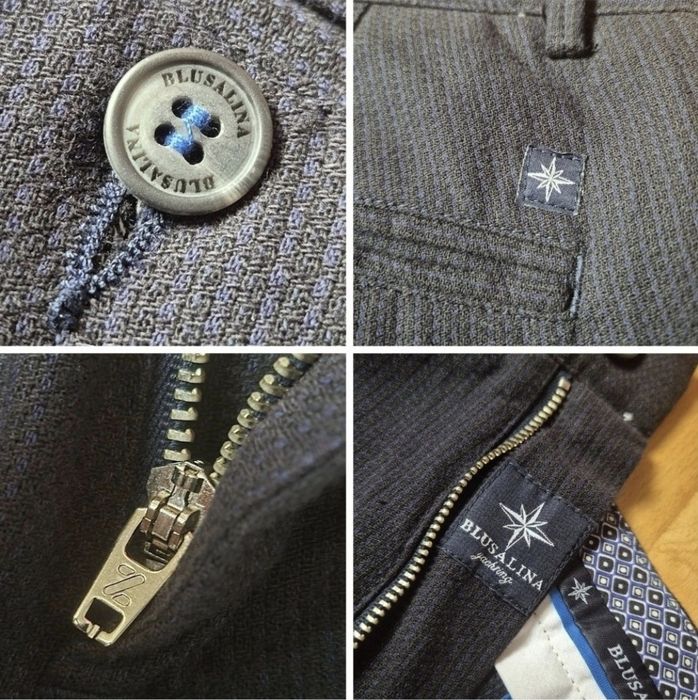 Pantaloni Premium Blusalina Slim Fit, Textură Groasă, Bărbați - 48