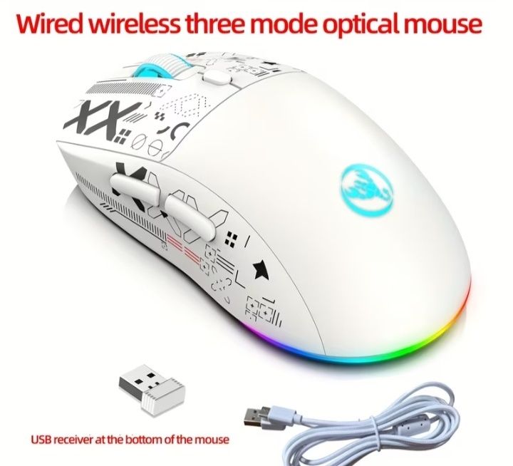 HXSJ T90 Gaming Mouse Wireless 3 Moduri + Dock RGB