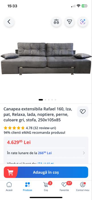 Vand canapea extensibila