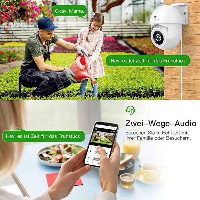 Set 2 camere supraveghere 2.5K 4mp functioneaza cu Alexa