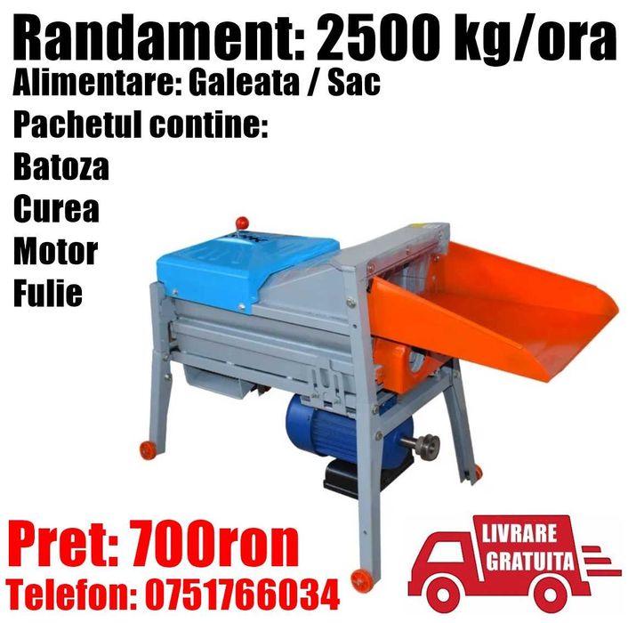 Batoza Sfarmatoare Desfacatoare Porumb 2500kg/ora+Motor 2.2kW LivGr SV