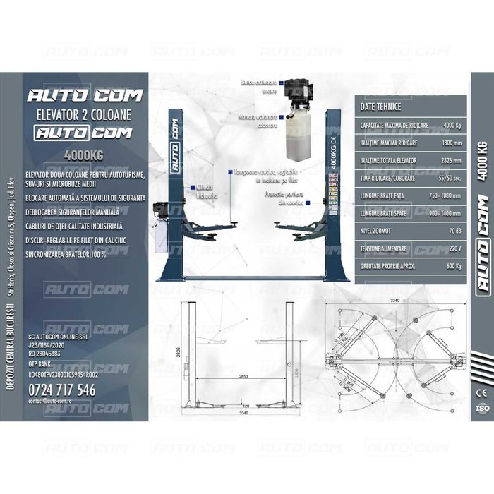 Elevator 2 coloane 4 tone AUTOCOM Basic