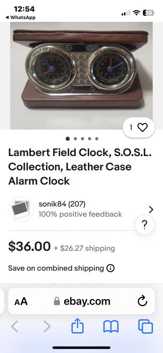 Полеви часовник Lambert колекция SOSL будилник с кожен калъф стомана