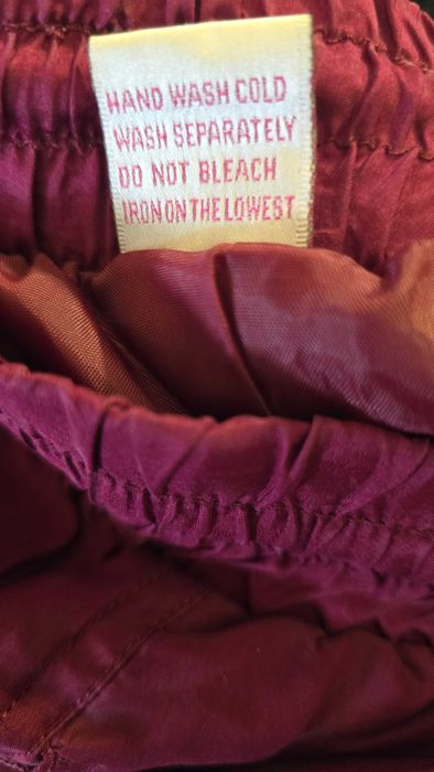 Pantaloni lungi dama, 100% matase, captusiti, grena, masura S