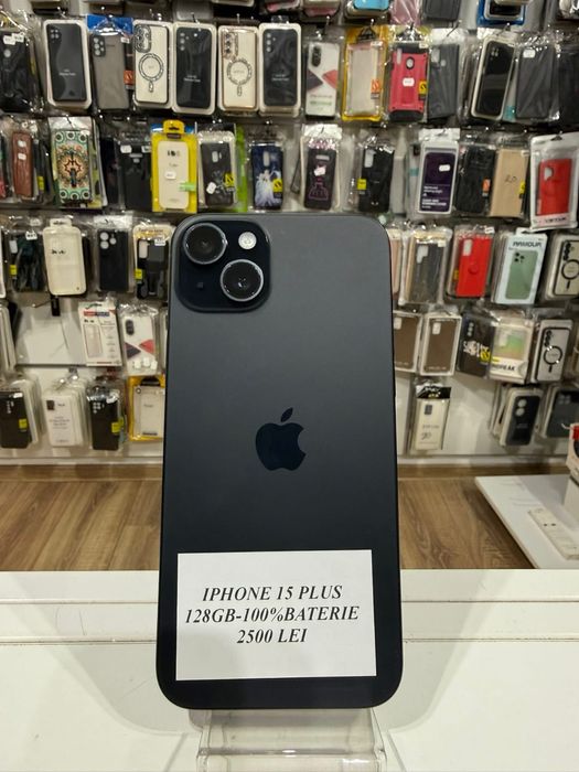 iSellStore Vâlcea: iPhone 15 Plus Black - 128GB - 100% baterie