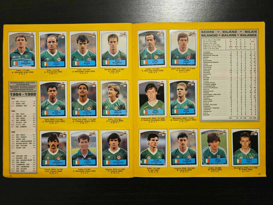 Album Panini Euro 88, complet.