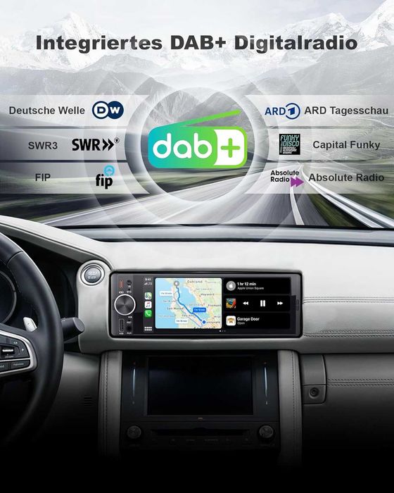 CarPlay / Android Auto радио 6.36” + Rear View Camera + Wireless Adapter (ПОДАРЪК)