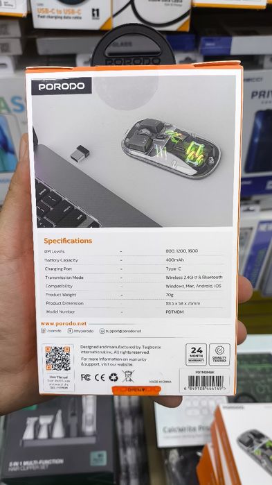 Уникальный мышь Porodo. С подсветкой а нутри