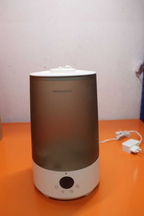 Овлажнител за спалня Homvana, 3.6L с горно пълнене с хладна мъгла, въртяща се на 360° мъгла, 34 часа работа, тих 16dB без BPA (бял)