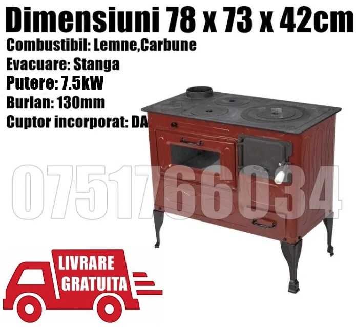 Soba Spor Plita Cuptor Ler  Gatit Bucatarie 7.5kw Burlan Stanga AB