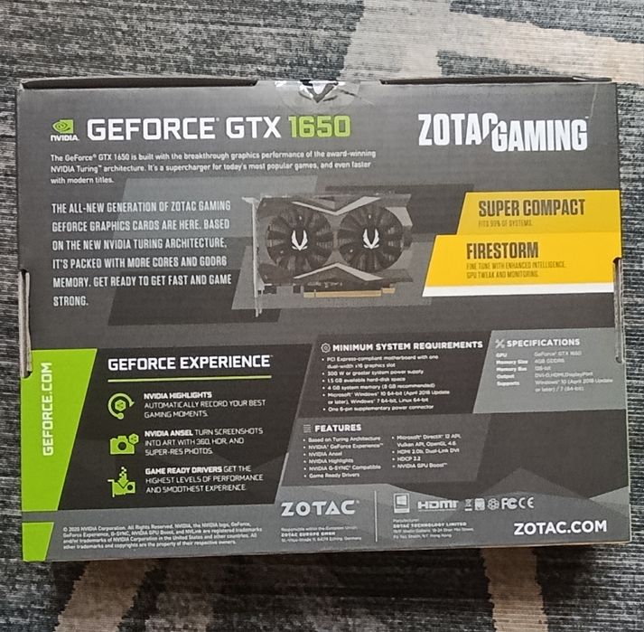 Продам видеокарту Geforce GTX 1650 4Gb