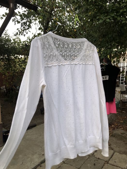 Cardigan alb din tricot