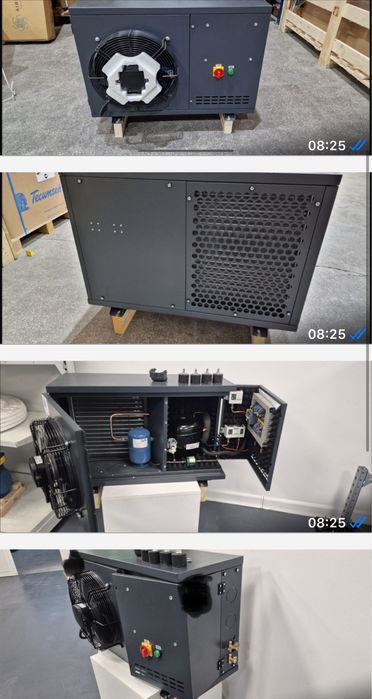 Agregat silentios carcasat echipat vitrina frigorifica camera frig refrigerare cu presostat dual si inalte filtru vizor contactor robineti instalatie