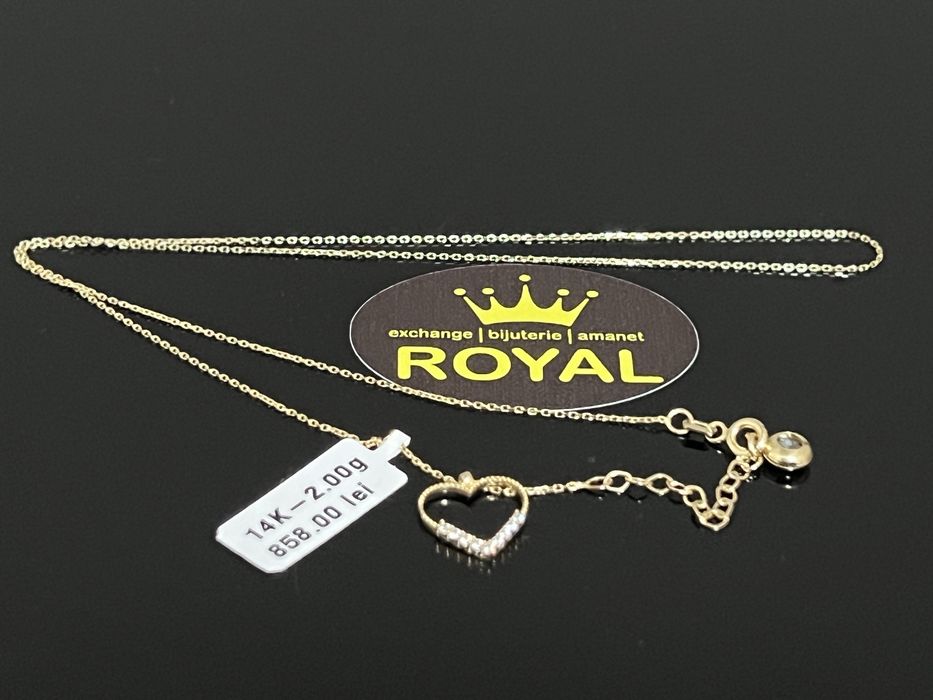 Bijuteria Royal CB : Lant inima aur 14K 2,00 grame