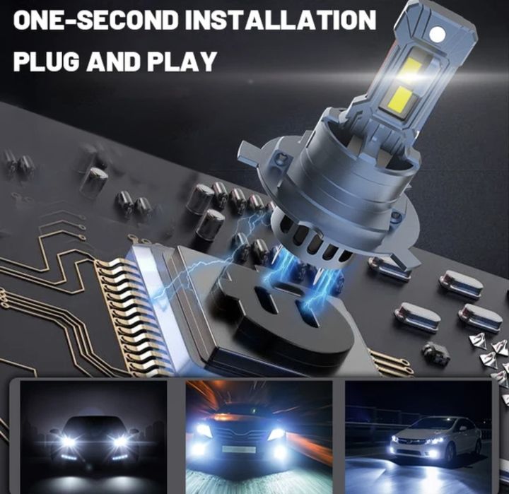 Set Becuri Led H1 H7 H8 H9 H11 HB3 HB4 9005 9006 CanBus 1:1 6000k