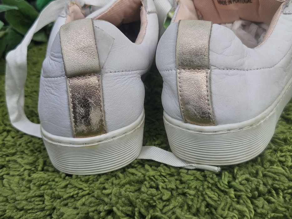 Hallhuber бели кецове от кожа N39