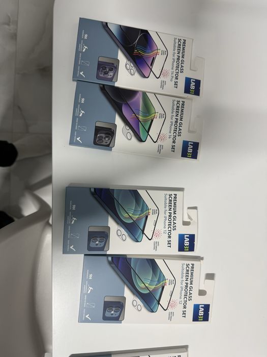 Folie de sticlă pentru ecran iphone + folie cameră