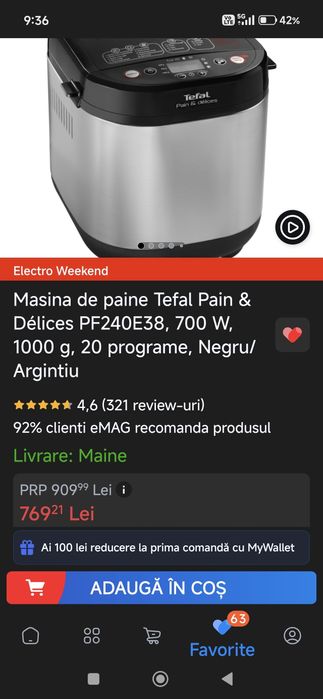 Mașină de făcut pâine Tefal