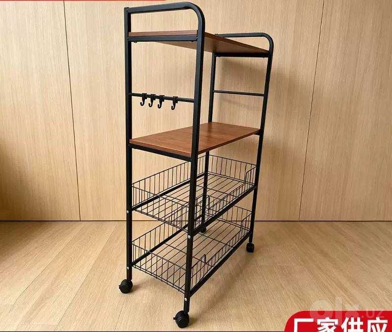 Универсальный стеллаж лофт для кухни и дома этажерка на колесах полка