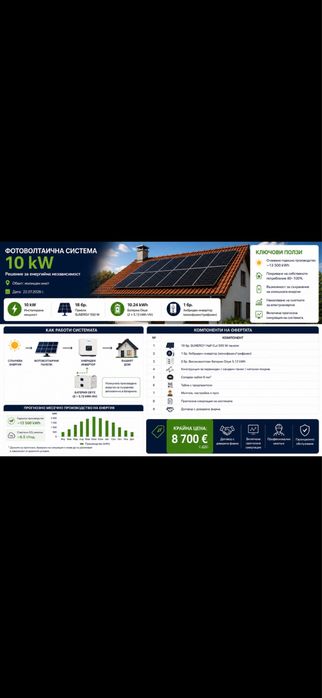 Соларна система 10kw ФЕЦ