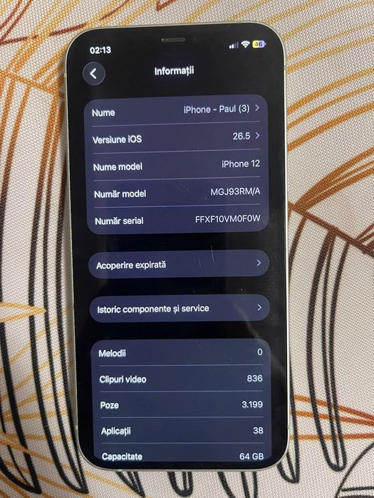 Vând iPhone 12  800 NEG
