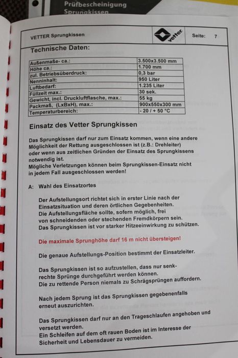Saltea salvare Germania  pompieri Psi  - autospeciala pompieri -