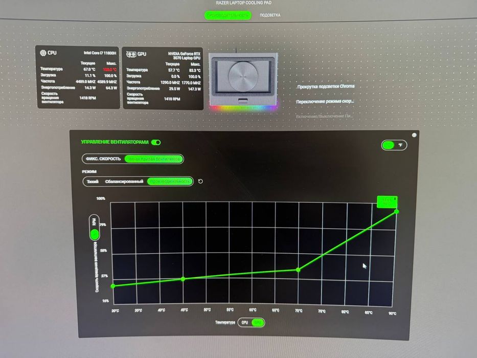 Razer подставка охлаждающая турбо