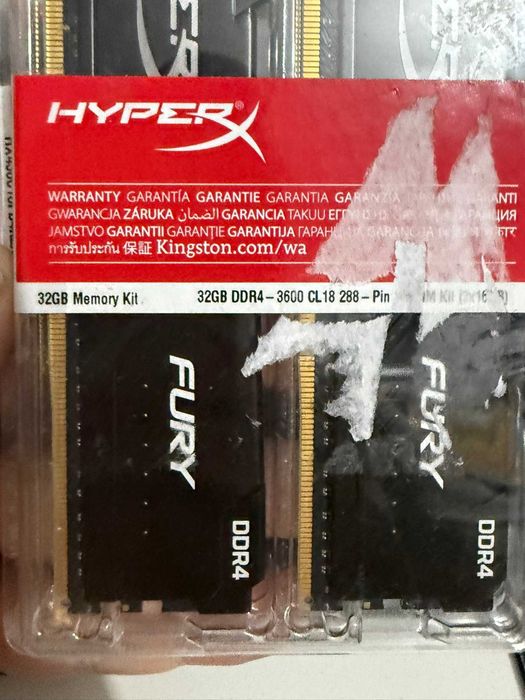 Kingston Hyper X Fury 32GB kit (2x 16GB) DDR4 рам памет комплект  RAM memory
