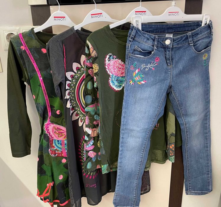 2 уникални рокли, блуза и дънки на Десигуал / Desigual ,122-128 см.