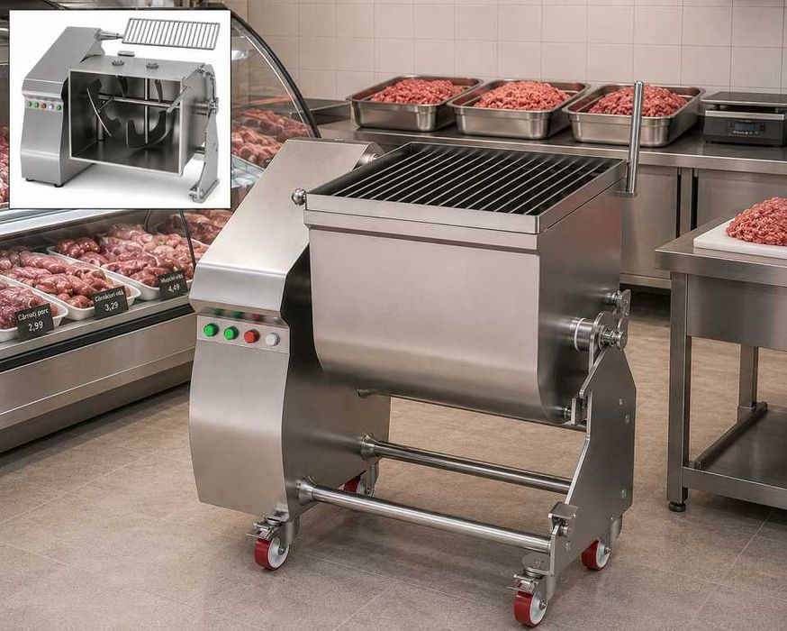 Linie procesare carne si obtinere de mezeluri, afumaturi si specialități din carne - Productivitate 1 Tona /zi