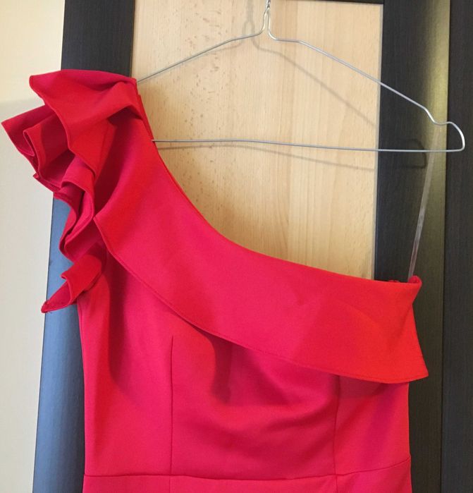 Rochie lunga rosie ASTRID eveniment/domnisoara de onoare/pr negociabil