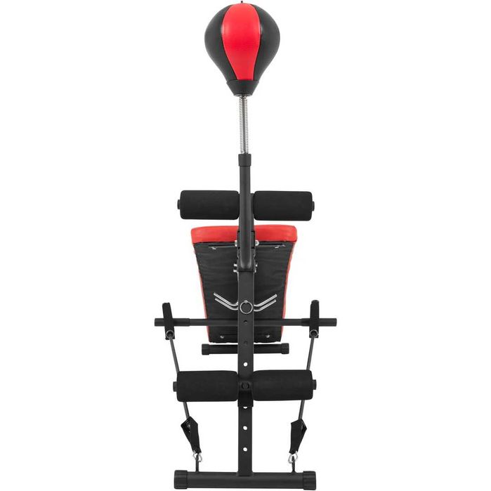 Bancă înclinată pentru abdomene, reglabilă cu sac de box integrat