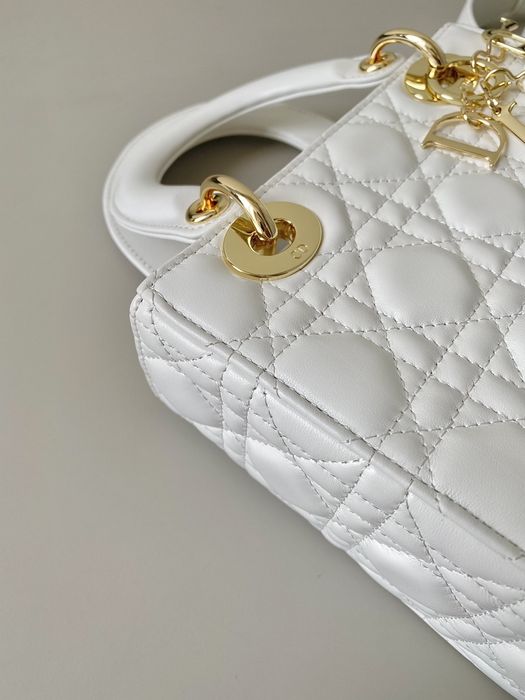 Geanta Christian Dior Lady 20cm alb, Premium