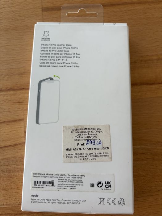 Husa iPhone 13 Pro leather piele originala Apple