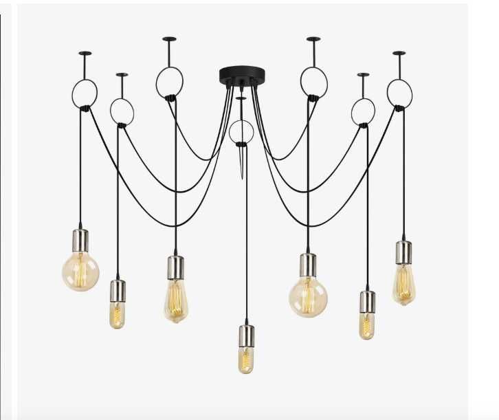 Lustra Evo Light V1479 E27, Negru Nichelat - 2 bucati