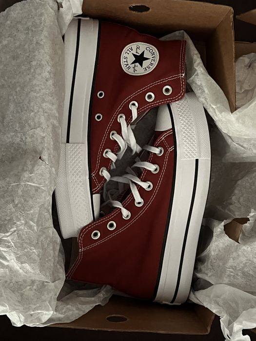 CONVERSE оригинал на платформе бордовые
