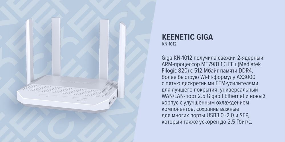Keenetic GIGA KN-1012 wifi router роутер