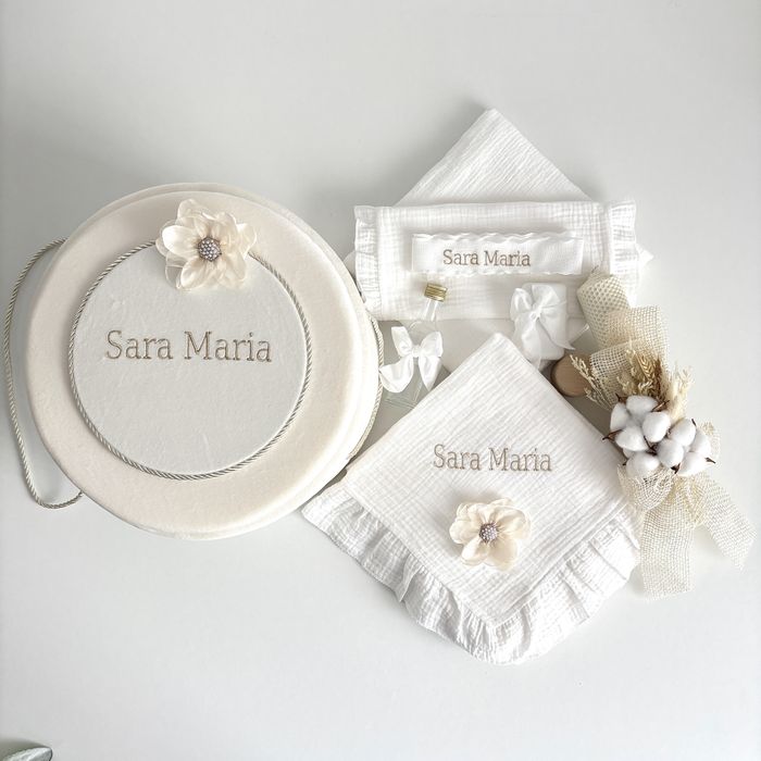Trusou din musalina personalizat pentru botez