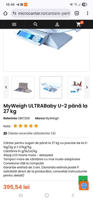 Vand cantar electric bebeluși  MBSC ULTRA U-2