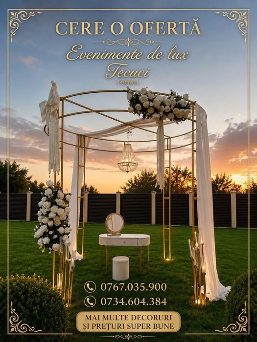 Închiriez mese, scaune, corturi și decorațiuni pentru evenimente.