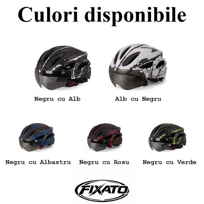 Casca Bicicleta/Trotineta Electrica, Viziera detasabila, Aerodinamica, Ventilatie eficienta, Dimensiune reglabila 54-62cm, Diverse Culori NOU