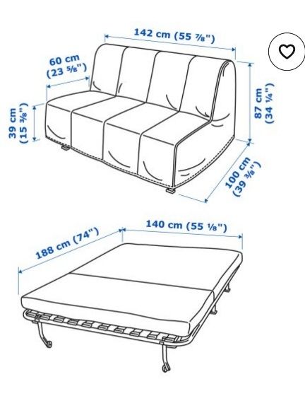 Разтегателен диван легло ИКЕА намалял на 300