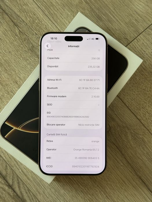 Vand iPhone 16 Pro Max Desert Titanium