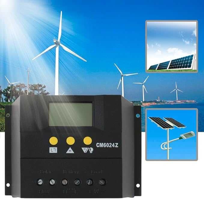 Controler de Incărcare  Solară CM6024Z 60A/12V- 24V Auto LCD Panou PV