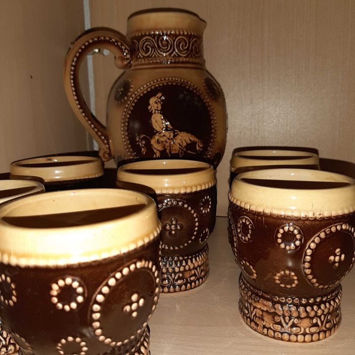 set cesti si carafa rustice Brasov