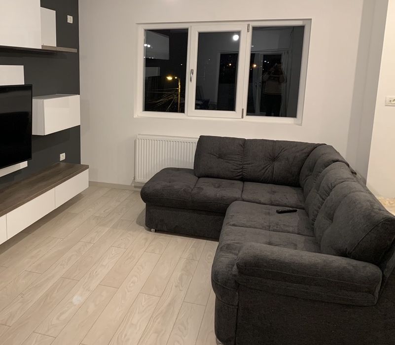 Canapea / Coltar Extensibil Gri Textil