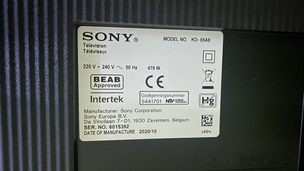 Tv Sony, 65 inch, Oled